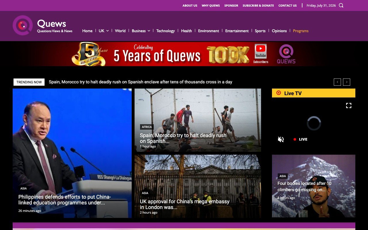 Screenshot of quews.news